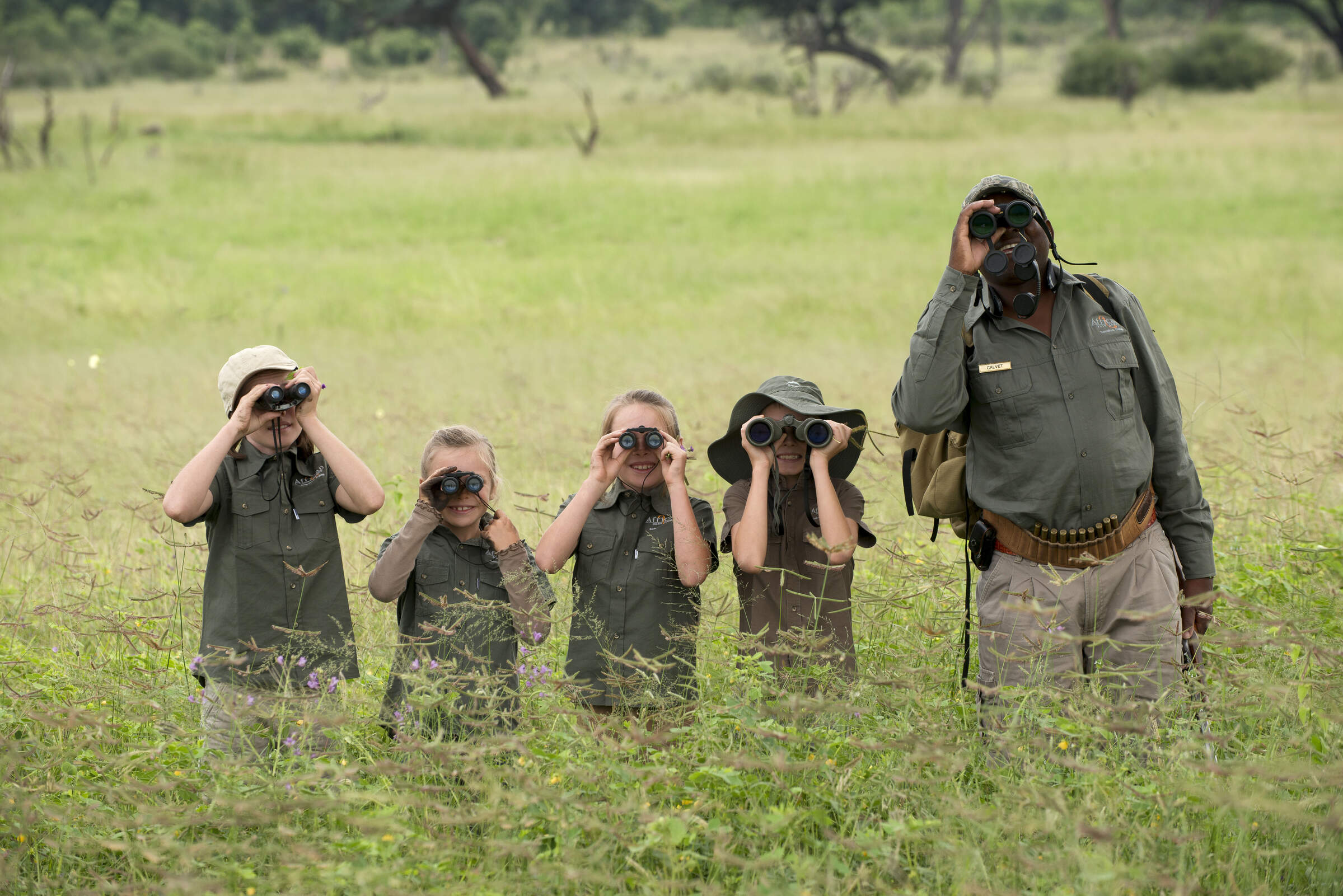 Family exploring Victoria Falls